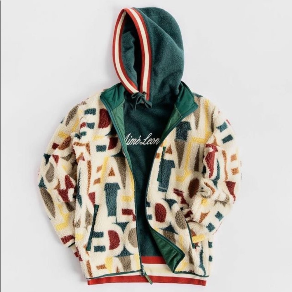 Aime Leon Dore BLOWN PRINT FULL ZIP POLAR FLEECE Great Condition RARE FIND!!